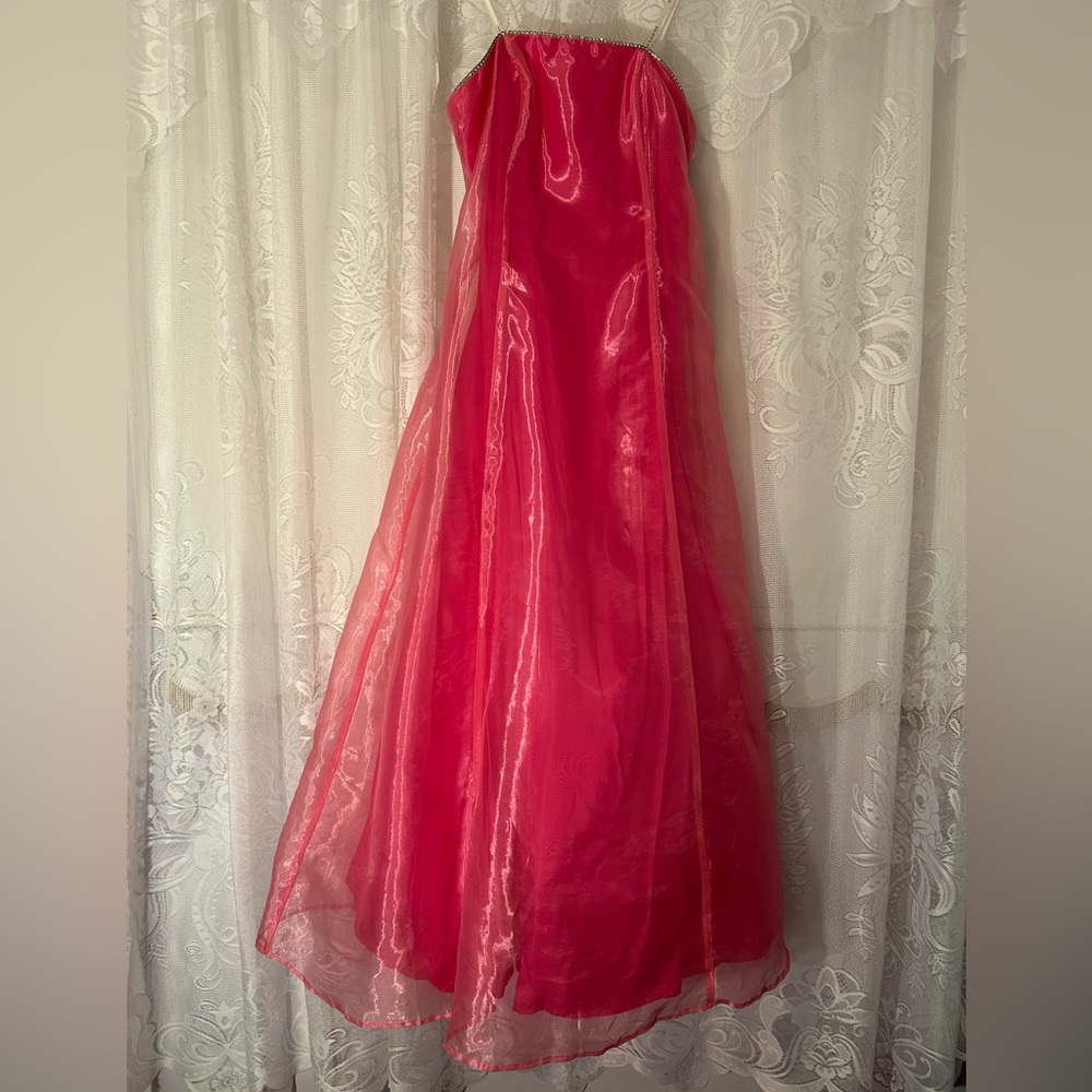 Vintage Circa 2003 Y2K Organza Prom Dress Tulle Underskirt Fairycore Formal - Picture 2 of 16